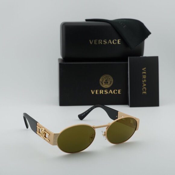 Versace VE2264 10025A Oval Sunglasses – Gold/Brown Gold Mirror - Picture 5 of 10